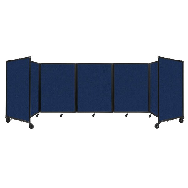 Room Divider 360 Folding Portable Partition 14' x 4' Navy Blue Fabric